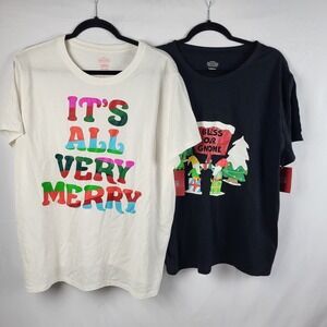 Lot Of 2 Christmas T-shirts Women's‎ 1X Very Merry Welcome To Our Gnome NWT